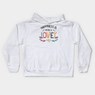 Happiness Is Being A Lovey Wildflowers Valentines Mothers Day Kids Hoodie